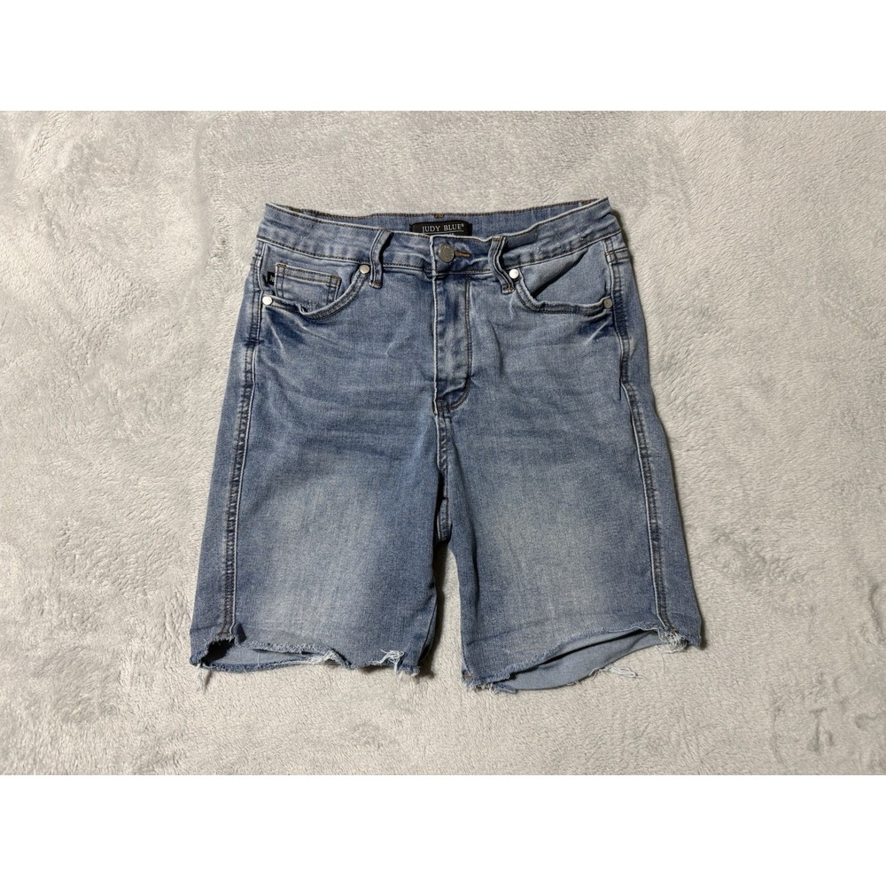 Judy Blue Shorts Womens Size Medium Blue Denim Stretch 7in Fray Hem